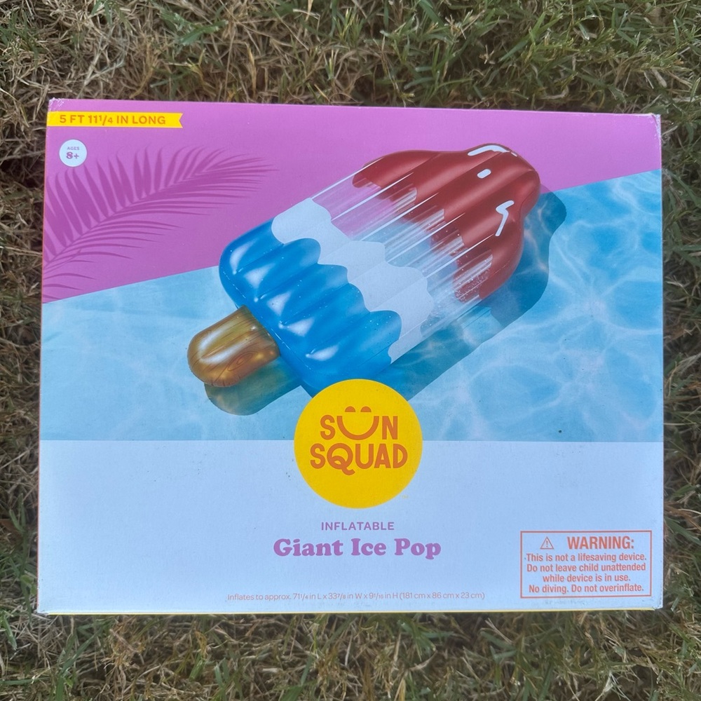 Sun Squad Giant Ice Pop Lounge Float 5'11" Popsicle Pool Summer New